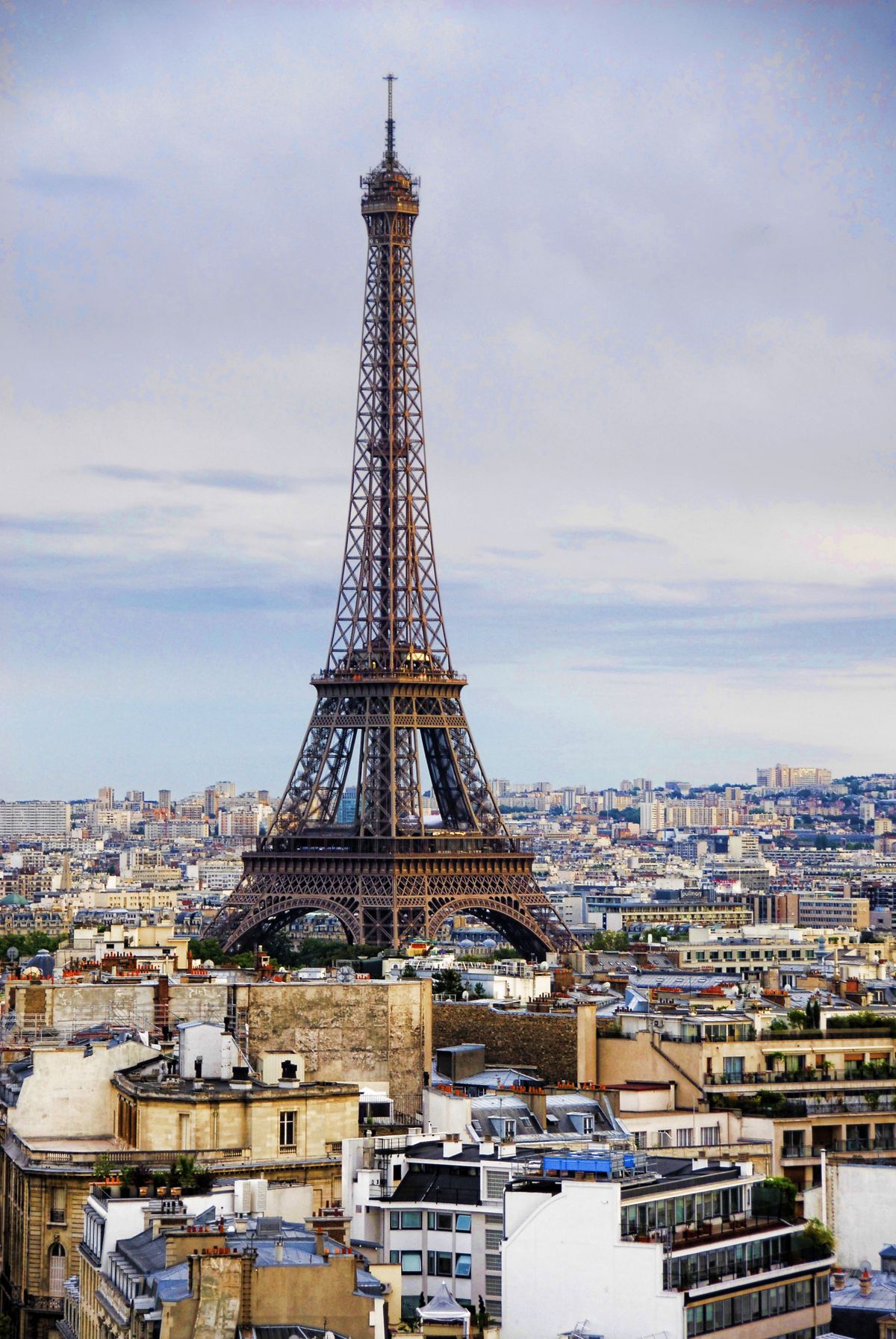 View from atop the Eiffel Tower over Paris
